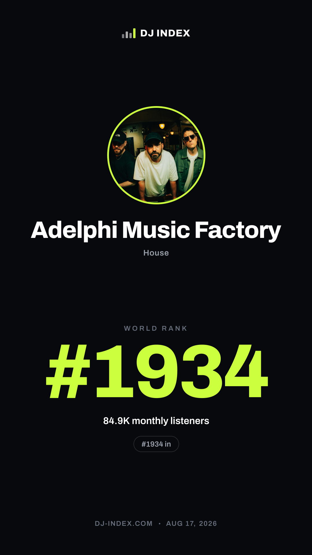 Adelphi Music Factory Story card preview