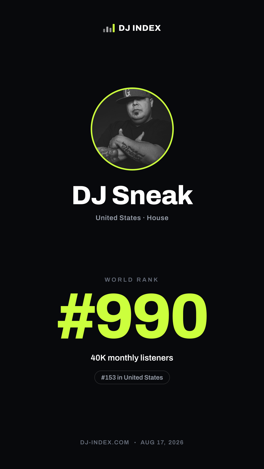 DJ Sneak Story card preview