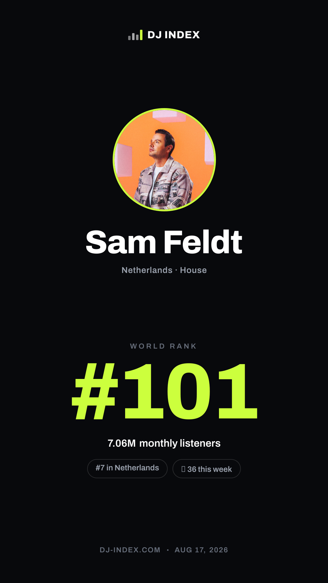 Sam Feldt Story card preview
